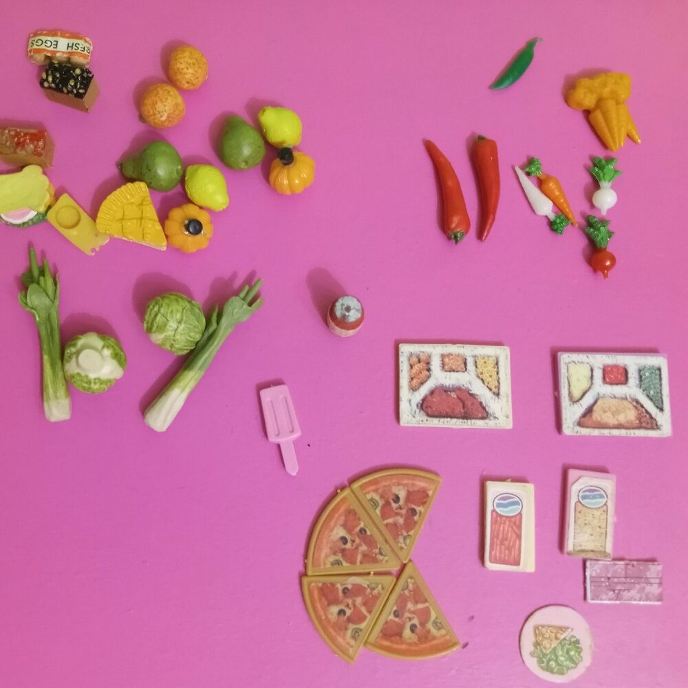 Barbie doll house kitchen food veggies 12"
